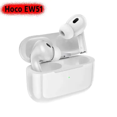 Hoco EW51 ANC True Wireless Bluetooth Earbuds – White Color